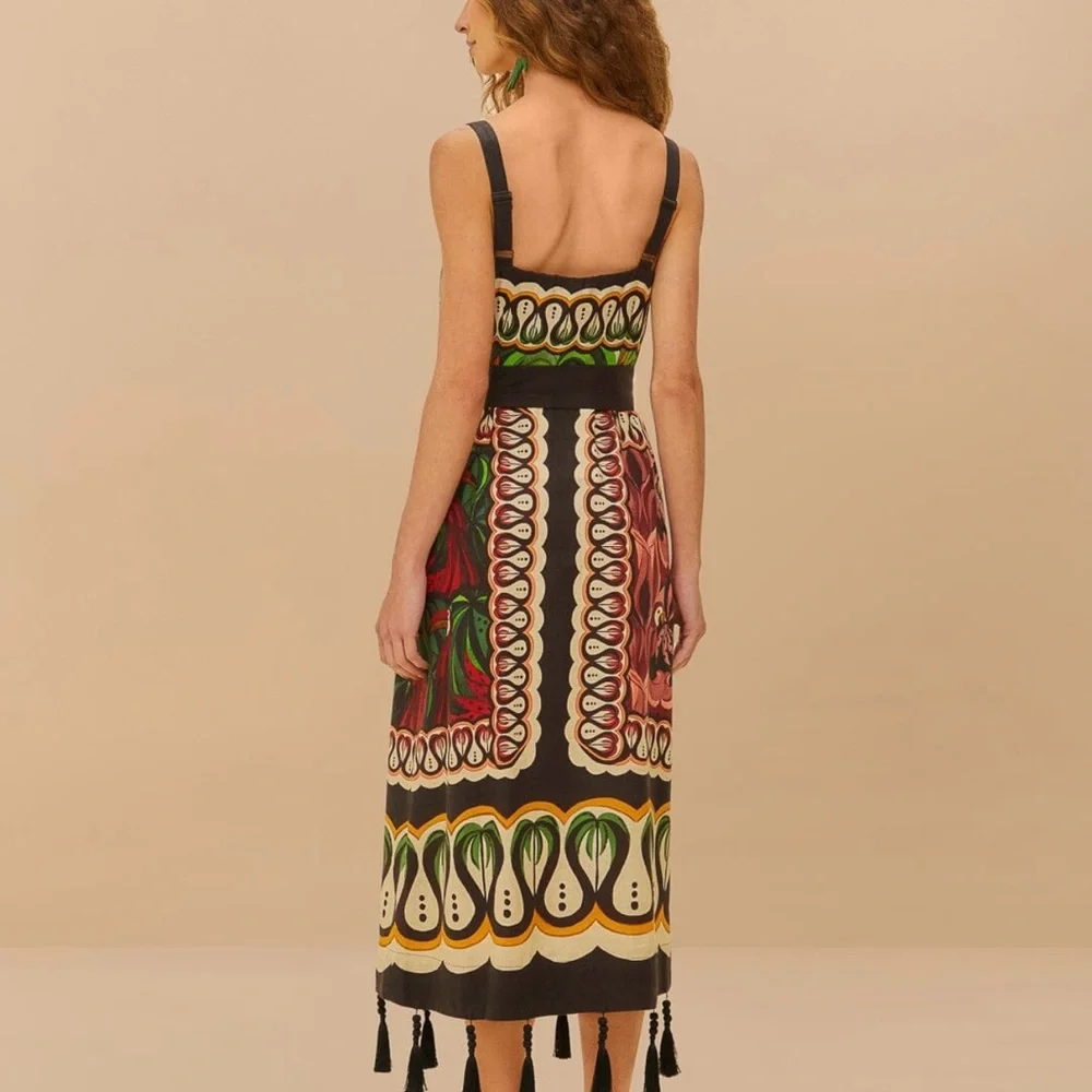 Off-White Coconut Tree Flow Lenzing™ Ecovero™ Euroflax™ Dress - Picture 3 of 3